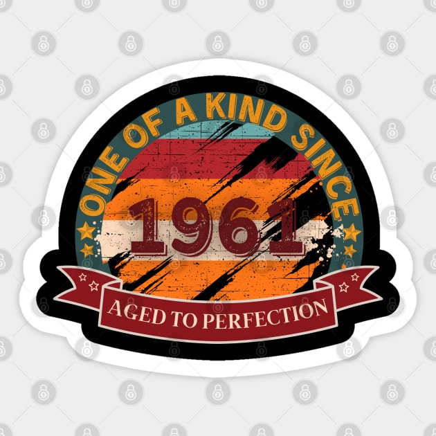 One Of A Kind 1961 Aged To Perfection Sticker by JokenLove